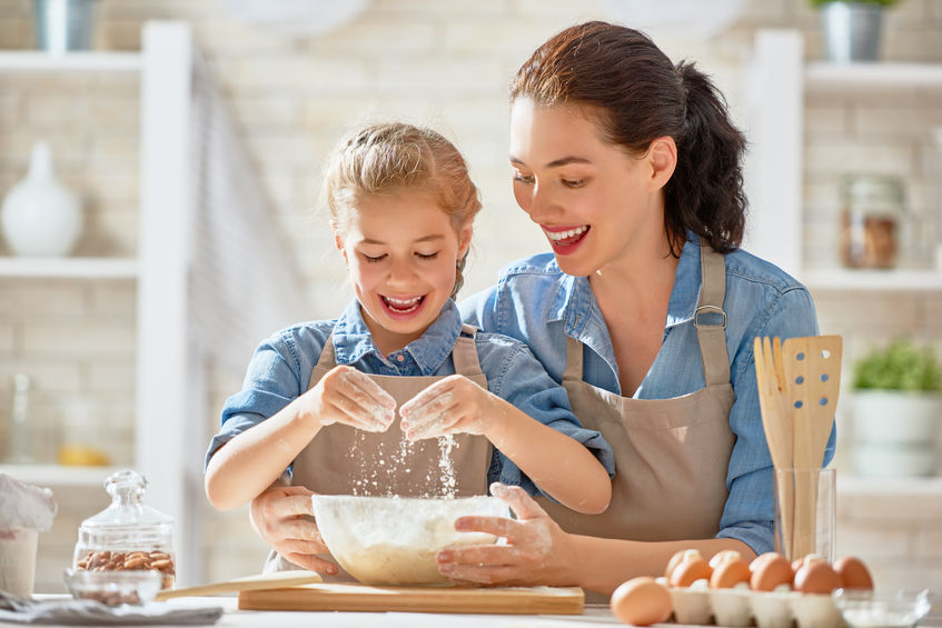 Mother and Daughter baking
